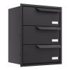 Eindhoven Three Mailbox in Black, Recessed Mount