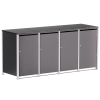 Helmut Four-Unit Trash Can Storage, 120L, Anthracite with Signal Gray Frame