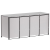 Helmut 4-Bin Trash Can Storage Unit 120L in Light Gray Metallic with Dark Gray Frame