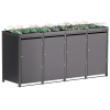 Tilda Four-Bin Garbage Can Storage, 240L, Anthracite
