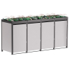 Tilda Four-Bin Storage Unit, 240L, Light Gray Metallic with Dark Gray Frame