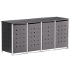 Horst 4-bin trash can enclosure, 120L, anthracite with signal gray frame