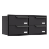 Eindhoven Four-Unit Built-In Mailbox in Black