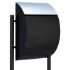 Jumbo Black Freestanding Mailbox with Stainless Steel Door