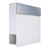 Manhattan White Mailbox with Stainless Steel Door