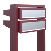 Stairs for Two Mailbox System, Red with Stainless Steel Flap