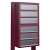 Cube Mailbox System for Six, Red with Stainless Steel Flap