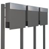 Manhattan for Three Mailbox System, Metallic Gray with Stainless Steel Flap