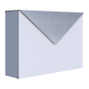White mailbox with stainless steel door/flap
