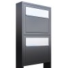 Elegance for Two Anthracite Mailbox System with Stainless Steel Flap