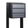 Cube for Three Mailbox System, Anthracite with Stainless Steel Flap