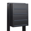 Cube Four Anthracite Mailbox System
