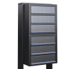 Cube for Six Mailbox System Anthracite with Stainless Steel Flap