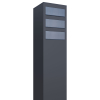 Monolith Mailbox System for Three, Anthracite with Stainless Steel Flap