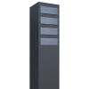 Monolith Mailbox System for Four Anthracite with Stainless Steel Flap