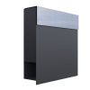 Manhattan Anthracite Mailbox with Stainless Steel Flap