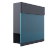 Manhattan Special Blue Anthracite Mailbox with Blue Acrylic Plate