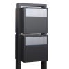 Soprano Two-Unit Mailbox System, Anthracite with Stainless Steel Flap