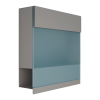 Manhattan Special Blue Gray Metallic Mailbox with Blue Acrylic Plate