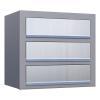 Cube for Three Mailbox Gray Metallic with Stainless Steel Flap