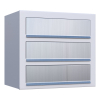 Cube for Three Mailbox, White with Stainless Steel Flap