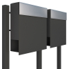 Manhattan for Two Mailbox System, Anthracite with Stainless Steel Flap