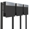 Manhattan Three-Unit Mailbox System Anthracite with Stainless Steel Flap