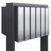 Mailbox with Flag for Six, Anthracite with Stainless Steel Flap