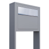 Elegance Gray Metallic Freestanding Mailbox with Stainless Steel Door