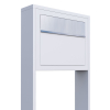 Elegance White Freestanding Mailbox with Stainless Steel Door