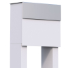 Molto White Freestanding Mailbox with Stainless Steel Door