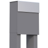 Alto Gray Metallic Freestanding Mailbox with Stainless Steel Door