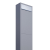 Big Box Freestanding Mailbox, Metallic Gray with Stainless Steel Door