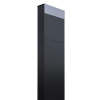 The Box Freestanding Mailbox Black with Stainless Steel Door