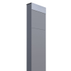 The Box Freestanding Mailbox - Gray Metallic with Stainless Steel Door
