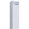 Monolith White Freestanding Mailbox with Stainless Steel Flap