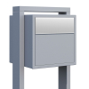 Freestanding Mailbox Soprano, Metallic Gray with Stainless Steel Door