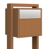 Soprano Rust Standing Mailbox with Stainless Steel Door