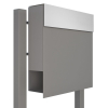 Manhattan Gray Metallic Freestanding Mailbox with Stainless Steel Flap