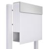 Manhattan White Mailbox with Stainless Steel Door