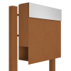 Manhattan Rust Freestanding Mailbox with Stainless Steel Door