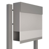 Freestanding Mailbox, Manhattan Special, White Gray Metallic
