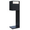 Hermes Black Freestanding Mailbox with Stainless Steel Flap