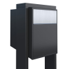 Big Flag Black Freestanding Mailbox with Stainless Steel Door