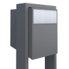 Big Flag Mailbox, Metallic Gray with Stainless Steel Door