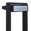 Freestanding Mailbox, Stairs Design, Black with Stainless Steel Door