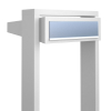 Freestanding mailbox, stairs design, white with stainless steel flap.
