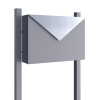 Freestanding Mailbox, Gray Metallic with Stainless Steel Door