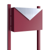 Red mailbox with stainless steel door