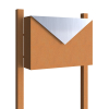 Letterbox, rust finish with a gemstone-accented flap